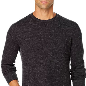 Soldes d'été : T-shirt noir à col rond, T-shirt anthracite à manches longues en pur coton. Vêtements - Product Image 3