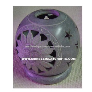 หินธรรมชาติที่ทำด้วยมือเชิงเทียน - Product Image 1