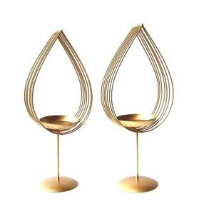 Ensemble de 2 porte-bougies en métal au design magnifique, de différentes tailles, en forme de feuille, fabriqués en Inde - Product Image 3