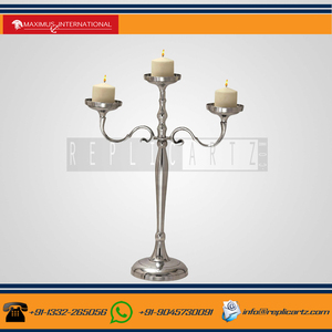 Support à bougies décoratif en aluminium à 3 bras pour bougies chauffe-plat, idéal pour la décoration de Noël, la décoration intérieure et comme centre de table - Product Image 2