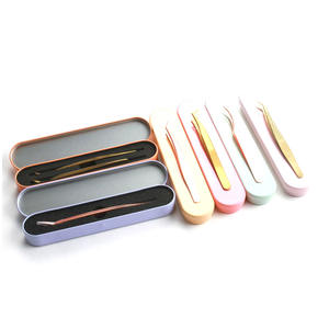 Pincettes pour extension de cils en acier inoxydable, résistantes à l'huile, logo personnalisé, économique - Product Image 2