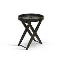 Table d'appoint pliable en acajou massif Kona, design classique moderne, table d'appoint pour salon, maison, hôtel