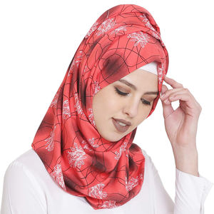 Écharpe longue en mousseline de soie, hijab instantané et personnalisé avec bonnet intérieur, écharpe châle, doublure en satin, pour femmes, nouvelle collection 2022 - Product Image 2