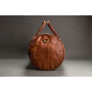 Bolsa de lona de cuero genuino de cocodrilo con logotipo personalizado LW, bolsa de noche marrón para viajes al aire libre, producto de gran oferta - Product Image 3