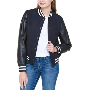 Women's XL Plus Size Reversible <b>Quilted</b> Varsity Jacket Casual Sheep Skin Breathable Cotton Satin Fabric Winter Solid Button Silk - Product Image 1