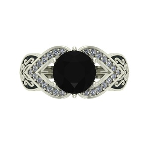 Anillo de compromiso de diamante negro de 2,80 quilates en oro amarillo de 14K Anillo de boda de diamante negro para mujer Anillo de Diamante Negro Oro sólido - Product Image 6