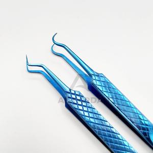 แหนบขนตาปลอมทำจากสเตนเลสสตีลแข็งแรงพร้อมแหนบขนตาเพิ่มวอลลุ่มรูปร่างตะขอใหม่สีฟ้าไททาเนียม - Product Image 2