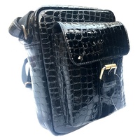 Sacs à main en cuir de conception de crocodile véritable de couleur noire Qualité d'exportation.