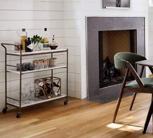 Luxury Rectangular Hotel <b>Bar</b> <b>Cart</b> Trolley White Marble Steel Pattern Kitchen Dining Room Living Room Home <b>Bar</b> Laundry - Product Image 6