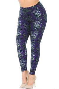 New Customized Logo Women Fitness Wear Purple Hypnotic Swirl Leggings - Product Image 2