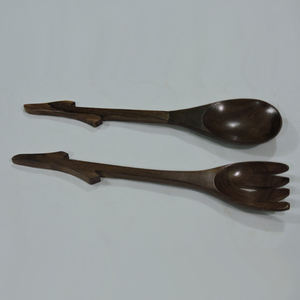 Ensemble de service à salade en bois de haute qualité Antique poli cuillère de service à salade fourchette accessoires de cuisine articles ménagers de cuisine - Product Image 5