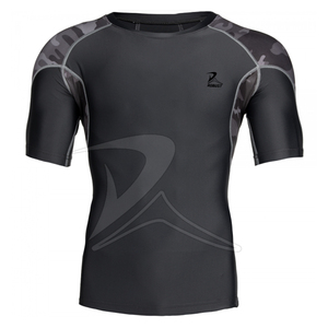 เสื้อยืดผู้ชายคุณภาพสูง คอโอ แขนสั้น ติดกระดุมครึ่งตัว ดีไซน์เรียบง่าย สีพื้น ไซส์ใหญ่ แบบรัดรูป ตัดต่อสี - Product Image 5