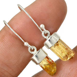 ต่างหูพลอยโทแพซทรงหรูหรา ดีไซน์วินเทจ ทำด้วยมือจากเงินแท้ 925 ผลิตและจำหน่ายราคาส่ง - Product Image 1