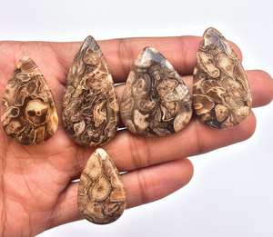 Cuentas de Piedras Preciosas Sueltas de Chalcedonia Natural Marrón, de Alta Calidad, en Todas las Formas Mixtas, Hechas a Mano para Joyería - Product Image 6