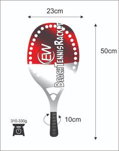 Raquetas de Tenis Playa y Pádel Personalizadas con Logotipos, Combinaciones de Colores, Fibra de Carbono y Vidrio, Peso 310-330g, Longitud 50cm - Product Image 3