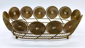 <b>Hamper</b> Basket in Metal with Gold Color Finished Perfect for Festive Party and <b>Wedding</b> Decoration Supplies - Product Image 3