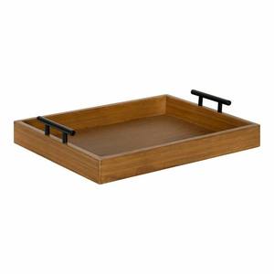 Bandeja de madera de Acacia hecha a mano de gran tamaño con acabado Natural, bandeja de madera para servir bebidas y comida, para Hotel y casa - Product Image 4
