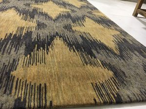 พรมปูพื้นขนแกะ Ikat ทอมือแบบทันสมัยทำเองได้หรูหรามีหลายสีตัดกองกันลื่น - Product Image 3