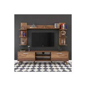 Rani A9 M23 Tv-Standaard Met Planken M-Walnotenkleur Houten Modern Minimalistisch Design Hoge Kwaliteit Groothandel Meubelen 276