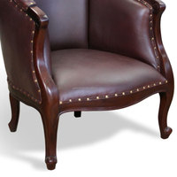 Fauteuil colonial classique moderne pour le salon Chaise de loisirs en bois massif avec velours et cuir au design antique Caractéristiques modulaires