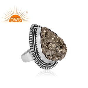 Bague en pierres précieuses noires naturelles, anneau torsadé, en argent, gros, offre spéciale - Product Image 3
