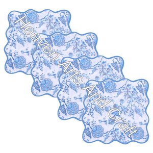 2023 New Table Scallop Napkins Hotel Restaurant Use Wholesale High Quality <b>Wood</b> <b>Block</b> Print Colored Scallop Napkins Set - Product Image 6