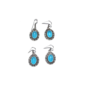 Pendientes redondos de color azul claro, venta al por mayor - Product Image 1