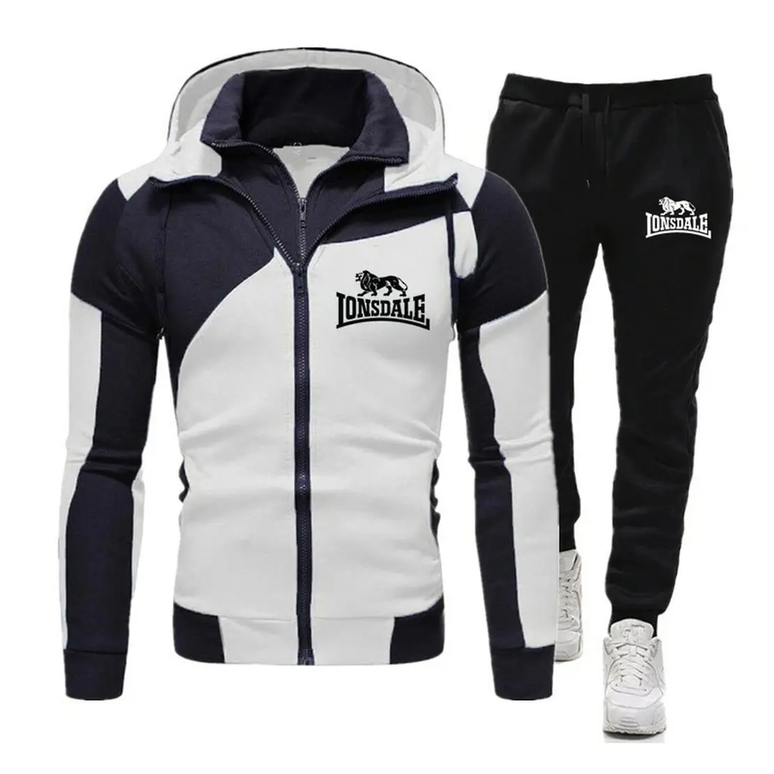 official man double hooded tracksuit with pant winter warm up sweat suit design woman For High Quality with custom logo / size