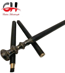 Mango de perilla de latón antiguo náutico, bastón de estilo Vintage, palo de madera, artículo de regalo - Product Image 4