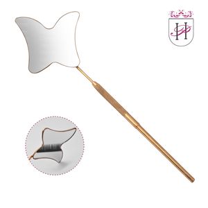 Miroir de cils papillon en or avec poignée en acier inoxydable, miroir de cils or en forme de papillon, outils de maquillage - Product Image 2