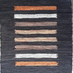Cheap Leather Scrap Rug Hand Woven Rag Rug Rectangle Custom Size Rug Recycled Multi Color <b>Polybag</b> Striped Reversible Flat Woven - Product Image 5