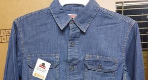 100% coton Denim vêtement teint à manches longues hommes chemise décontractée bouton couverture été Collection Anti-rides respirant - Product Image 2