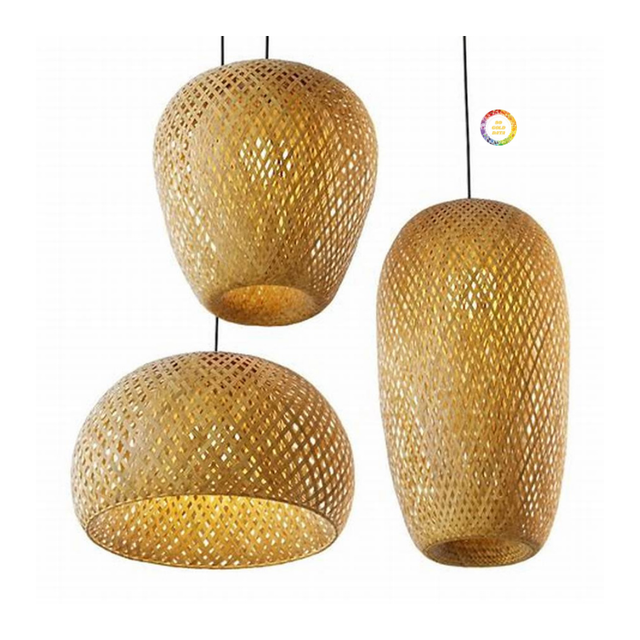 Decorative Handcrafted Traditional Woven Bamboo Basket Pendant Light with Customizable Options 99GD