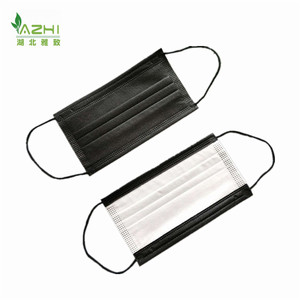 Masker Wajah Sekali Pakai 3 Lapis <span class=keywords><strong>Nonwoven</strong></span> Hitam CE Hubei dengan Tali Telinga - Product Image 4