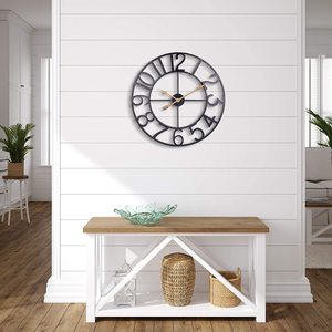 Horloge murale en métal au Design moderne, décoration élégante, pour salon, chambre à coucher, chambre d'amis, couleur noire - Product Image 3
