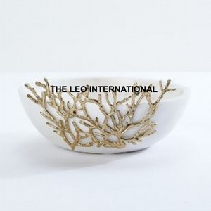 Bol à oiseaux en métal aluminium plaqué argent de forme ronde Style moderne fantaisie Hot Selling Home Decorative Bowl - Product Image 2
