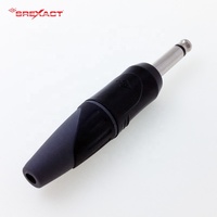 Connecteur audio professionnel de haute qualité SREXACT SP102X-BK 6,35 mm TS, coque en alliage de zinc, finition électro-plaquée noire