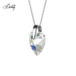 Dasini AB strass di cristallo amore <span class=keywords><strong>cuore</strong></span> <span class=keywords><strong>collana</strong></span> con ciondolo impreziosita da cristalli Swarovski alla moda gioielli in argento 925 - Product Image 6