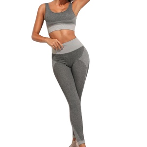 Best Quality Medium Support Seamless Sports <b>Bra</b> Legging Shorts Customized Yoga Gym Fitness Wear Lightweight Breathable for - Product Image 3