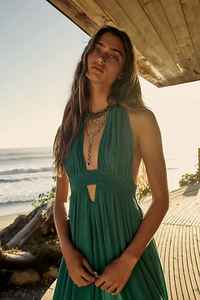 Robe longue longue longue à col en v pour femme, style Boho, sans manches, tenue de soirée ou de plage, décontractée, été, 2022 - Product Image 4