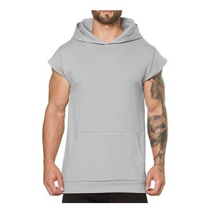 Vente en gros MESS SPORTS T-shirt sans manches à capuche pour homme, coupe musclée, pour la gym et l'entraînement - Écologique, séchage rapide, respirant, polyester/coton - Product Image 1