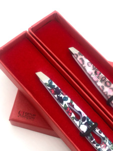 Revestimiento de papel con estampado de tigre de flores profesional, pinzas de extensión de cejas de acero inoxidable, Punta plateada, logotipo personalizado, instrumento de belleza - Product Image 4