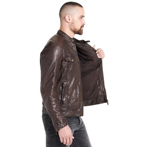 New Arrival Wholesale Winter Stand Collar Pu <b>Leather</b> <b>Jacket</b> Custom <b>Men's</b> Fashionable Top <b>Leather</b> <b>Jackets</b> For <b>Men</b> - Product Image 3