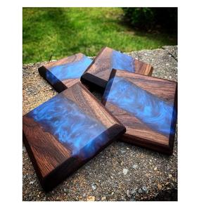 Wood and <b>Epoxy</b> Resin River Coasters Creative Drink Coasters Cup Mats for Drinks Coaster for Home Ware Use - Product Image 2