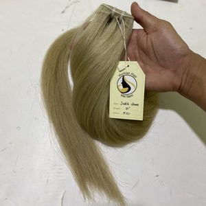 Cabello humano liso de doble trama, seda, grado al por mayor, 12A #6 y #60, extensión de cabello de Color suave y suave - Product Image 3