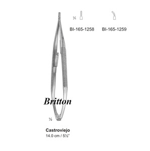 Porte-aiguille manuel en acier inoxydable Castroviejo 14 cm - Utilisation en microchirurgie, qualité supérieure, certifié CE, instruments chirurgicaux de base - Product Image 1
