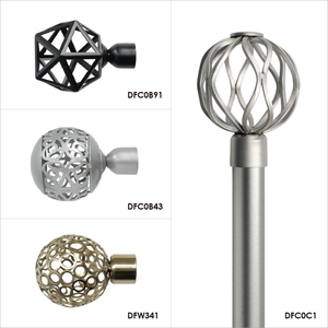 Metal Curtain Rod Pole Set Curtain Accessories Finials For <b>Window</b> Modern Classic Styles - Product Image 3