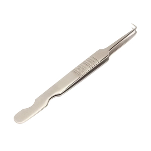 Pinzas de pestañas de acero inoxidable con logotipo personalizado profesional al por mayor nuevo diseño extensión de pestañas inclinadas fibra puntiaguda privada - Product Image 1