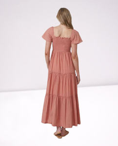 Nueva moda de Mujeres de manga corta de algodón liso Casual Maxi vestidos - Product Image 2