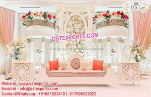 Decoración de escenario para recepción de boda, escenario de fibra India glamurosa, Majestic - Product Image 2